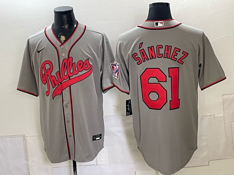 Men 2026 Philadelphia Phillies #61 Sanchez grey  Game Nike MLB Jersey 082602->philadelphia phillies->MLB Jersey